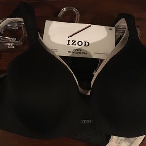 Izod full figure bras (set) - black and nude.